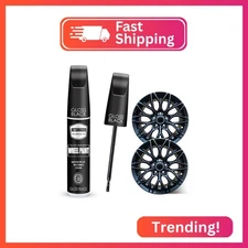 Gloss Black Rim Touch Up Paint - Wheel Repair Kit Curb Rash, Quick And Easy Whee