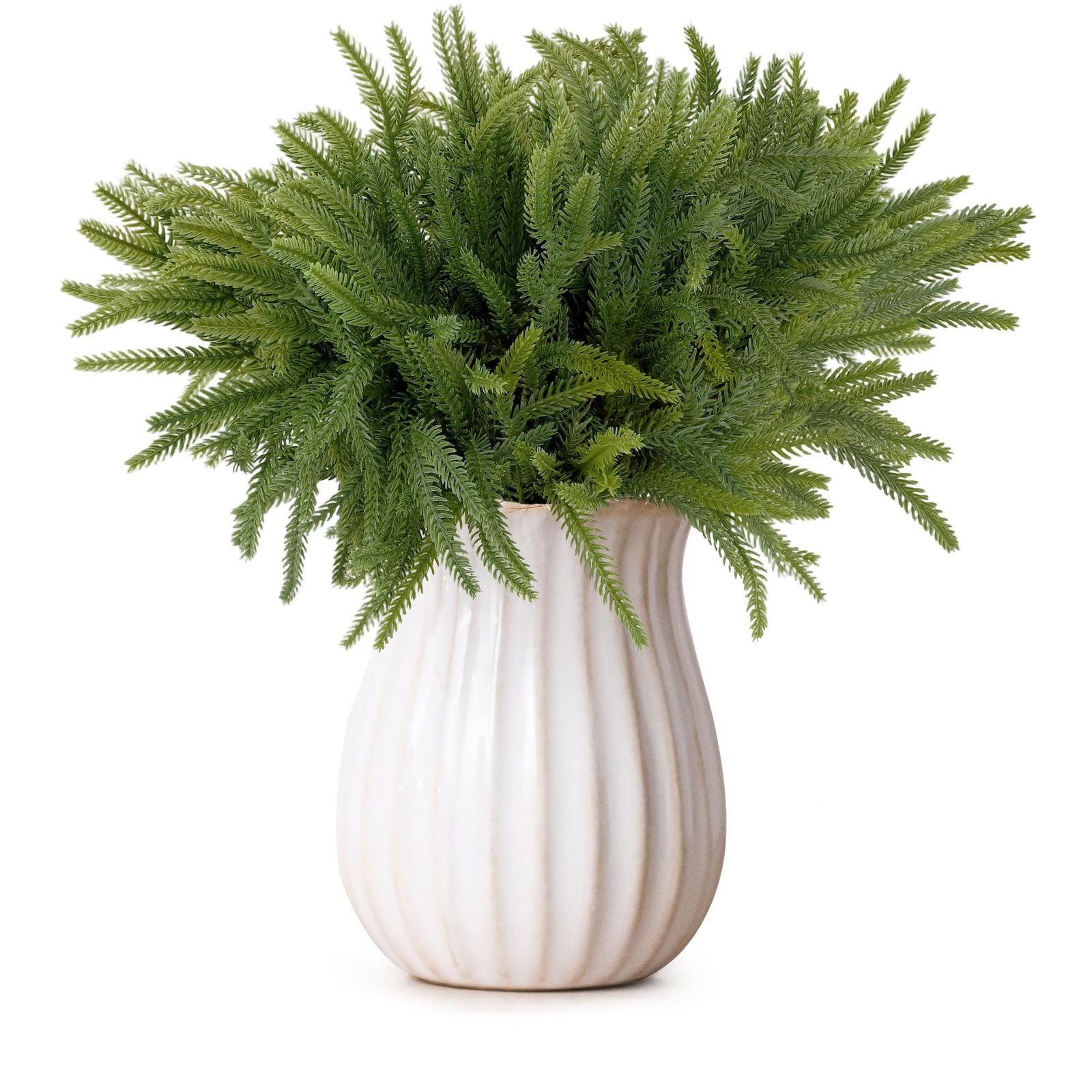 6 Pieces Christmas Norfolk Pine Branch 18 Inch Norfolk Pine Stems Artificial ...