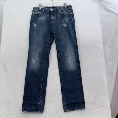 Dsquared2 Jeans Mens 46 (31x31) Blue Straight Leg Distressed Whisker