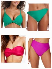 Bar III #21 Women's Solid Swim Bikini Bottoms + Top Mix Match