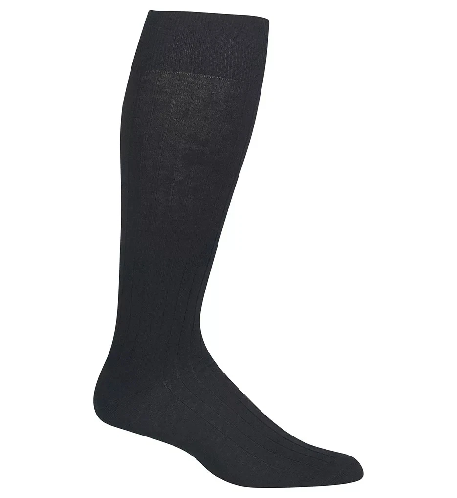 Polo Ralph Lauren 8001 Solid Rib Pima Over The Calf Dress Sock (Black O/S)