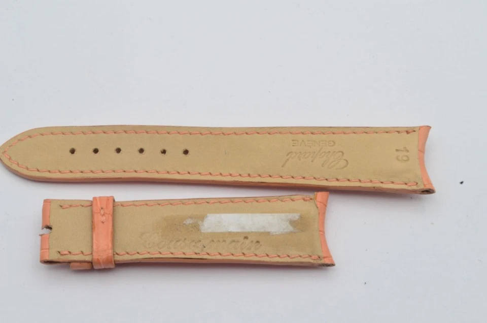 Pulsera de Cuero Chopard Vintage 19MM Cierre de Hebilla 16MM Nueva Rosa Foto 2 de 2