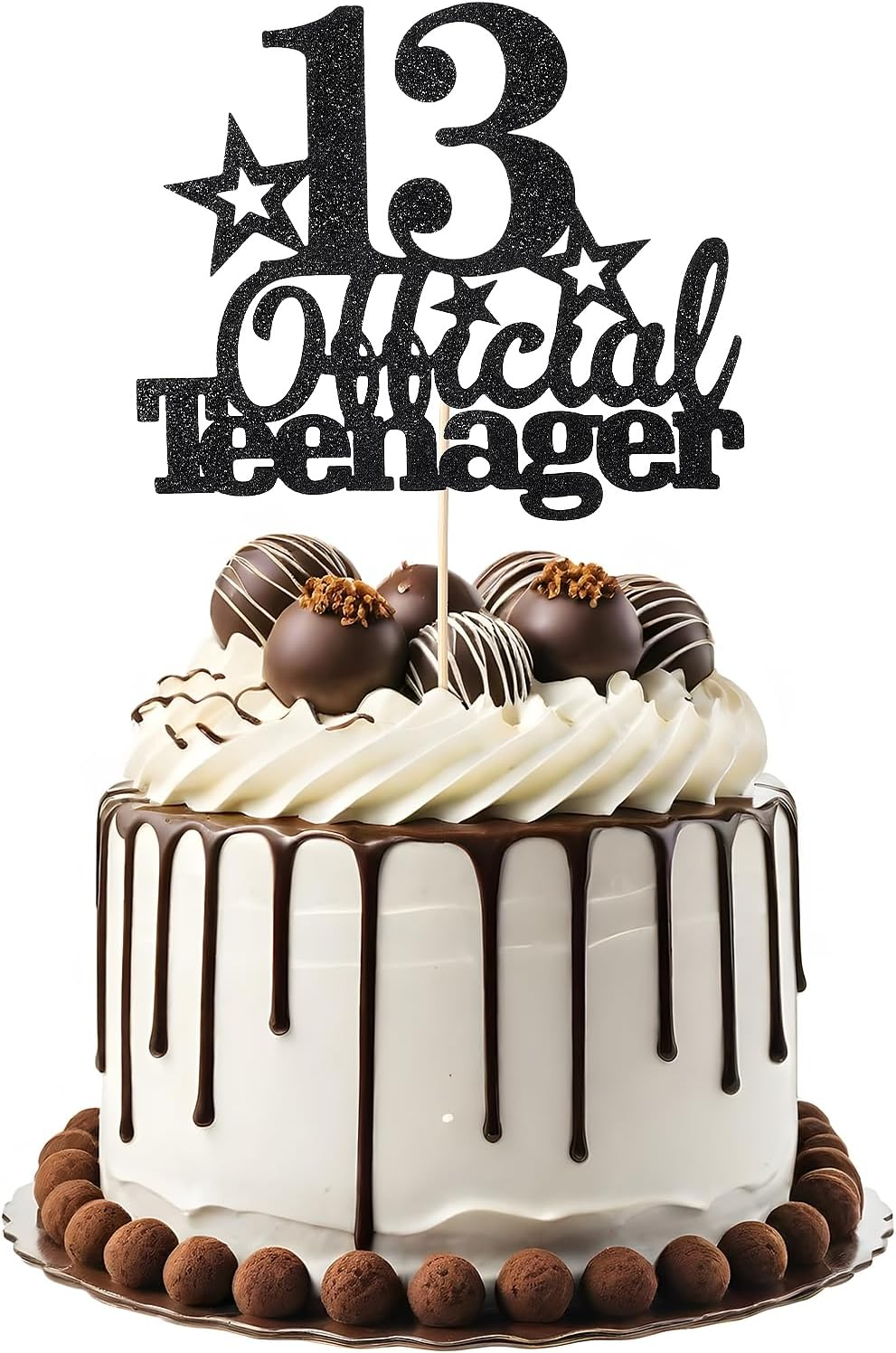 Tyqour Glitter 13Th Birthday Cake Topper - Official Teenager Party Decorations S