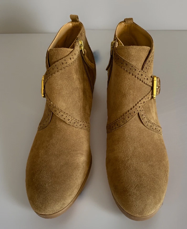 Botín Franco Sarto Mujer 11M Gamuza Cuero Cuña Western L-Arielle Excelente. Foto 4 de 4