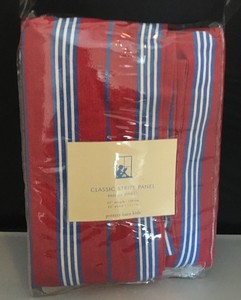 Pottery Barn Curtain Panel 1 Kids Classic Red Stripe 44w X 63l