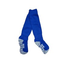 Soccer Compression Socks Size Youth Medium Blue And Grey Item 8103 Knee Length