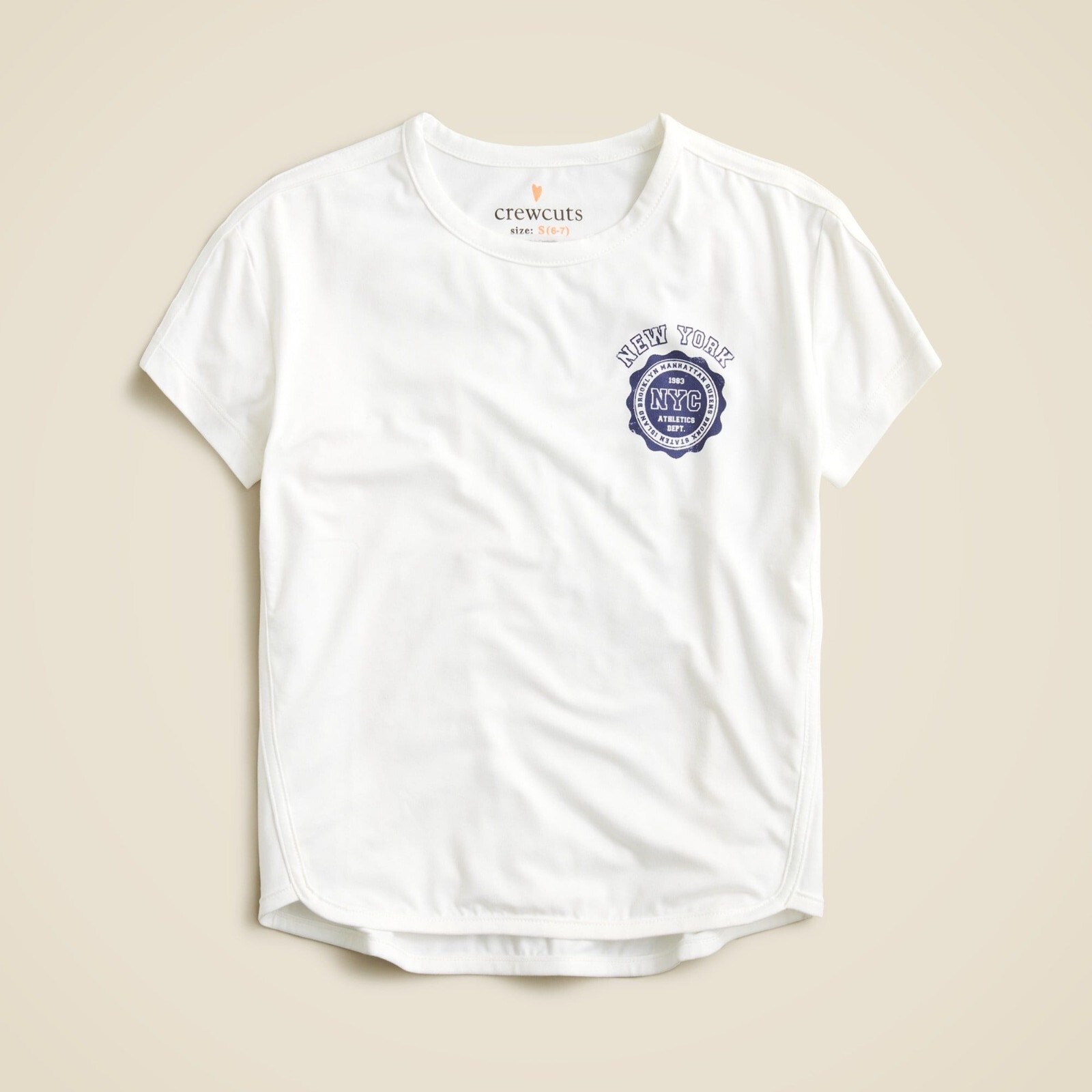 Crewcuts Girls Active Graphic T-shirt Kids XL White Athleisure Streetwear Casual