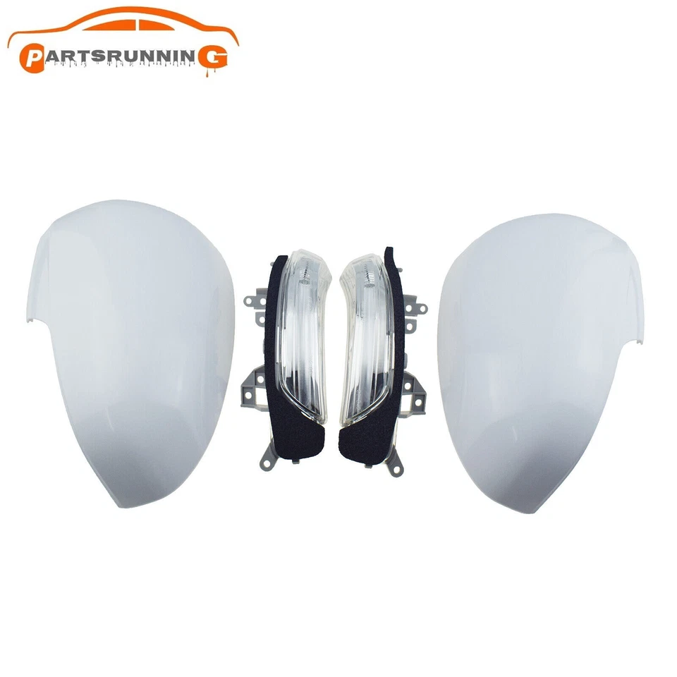 Par de tapas de cubierta de espejo retrovisor de puerta lateral con luces de señal de giro para Toyota Prius Scion iQ Foto 2 de 4