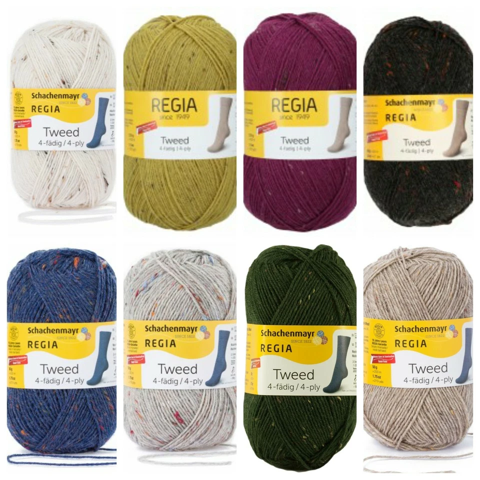 REGIA - Tweed 4-fädig - uni - Sockenwolle-Trachtenmode-100g-LL 400m-(8,20€/100g) - Bild 2 von 3