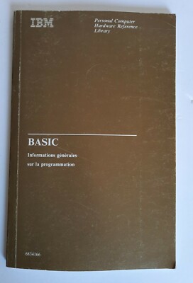 IBM BASIC Programming French Book Hardware Reference Library 1984