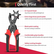 Revolving Punch Plier Kit Leather Hole Punch Set for Belts, Bands, Strap, Collar