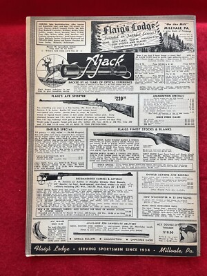 Vintage 1955 Print Ad Flaig s Lodge Hunting Supplies & Guns Ajack Scopes