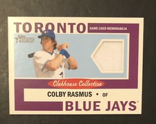 2013 Topps Colby Rasmus Heritage Clubhouse Collection Relics Jersey Blue Jays