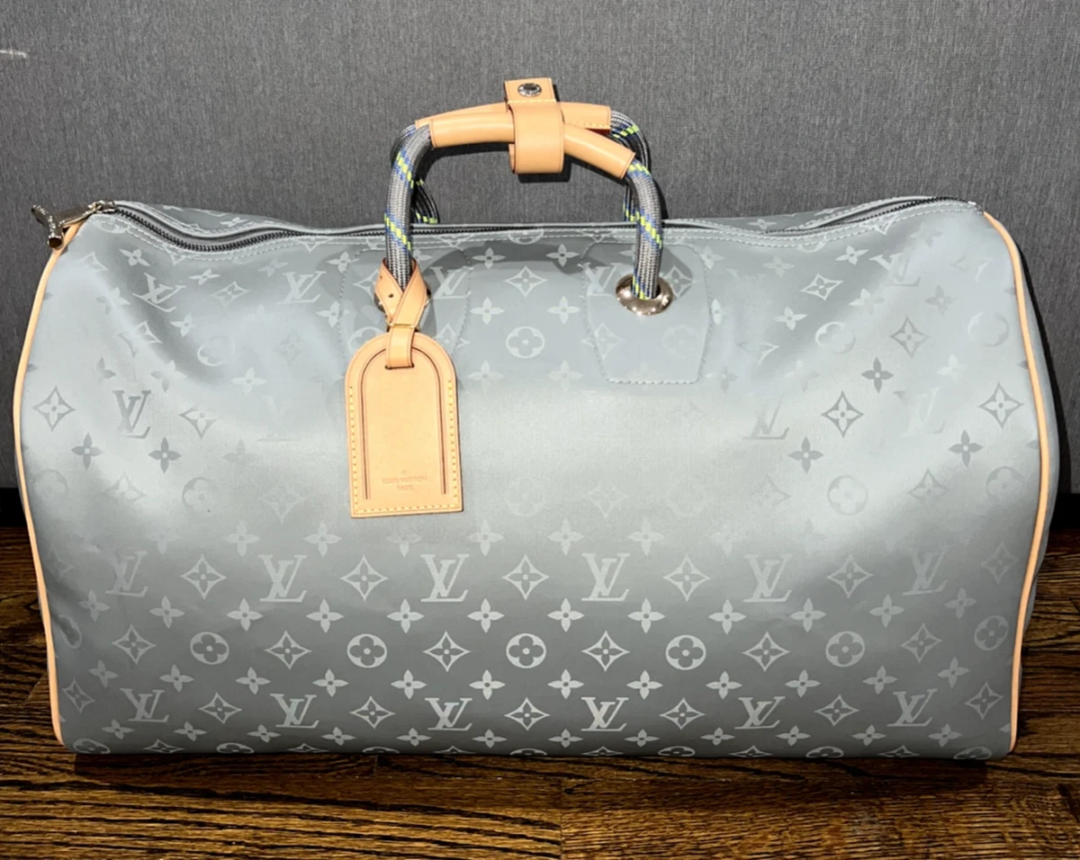 Louis Vuitton Keepall Bandouliere 50 Titanium Grey Duffle Weekend Travel Bag