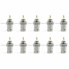 10Pcs Connector BNC Female Jack Bulkhead Solder Panel Mount Straight USA U4 A B9