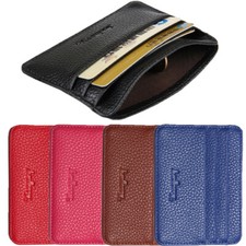 Slim Front Pocket Leather Wallet Credit Card Holder ID Card Cover for Men Women