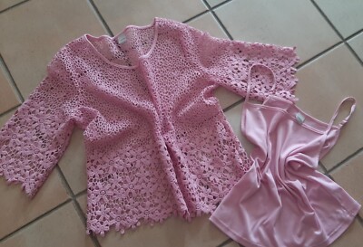 WOW! Hübscher 2-teiler von HEINE Ajour Strick Pullover & Top pink Gr. 40 NEU@@@