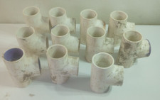 Lot of 11 Charlotte Pipe, 2" x 2" x 2" PVC "T"