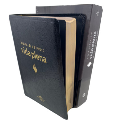 Biblia de Estudio Vida Plena reina valera 1960 piel fabricada negra
