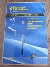 NEW Tactical Ear Gadgets 'Snake' iPod Earbuds & Microphone Kit 600 Series