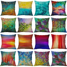 Colorful Abstract Painting Throw Pillow covers for Couch Sofa Home Decor 18x18In