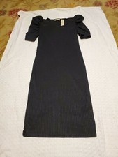 Urban Rose Womens Dress Size XL Bodycon Stretch Short Sleeve Black Sweater 