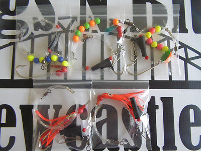 Sea fishing Boat Rigs x 5 Sliding rigs, Ledgers Uptide 6/0 Rigs N Bits ...