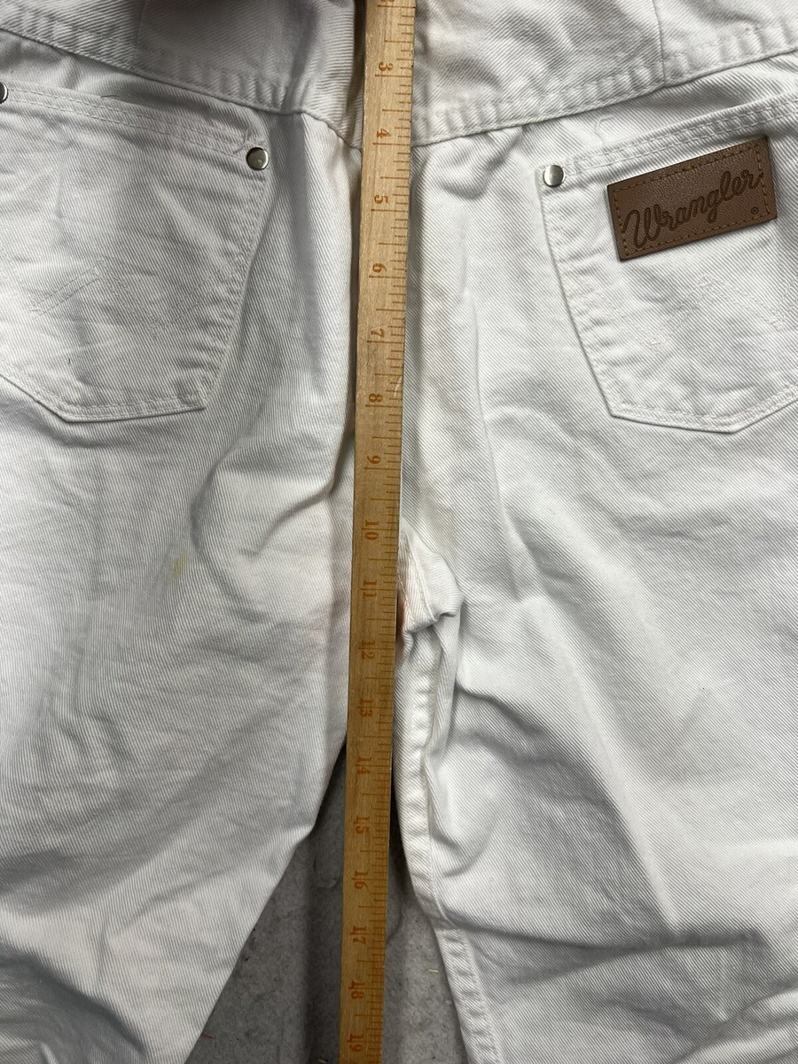 Vintage 1960s 70s Wrangler Modified Flare Bell Bottom White Jeans