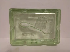 Vintage Cigarette Cigar ASHTRAY Green Glass ATOS AUSLESE ORIENT ~ Peacock 5.25"