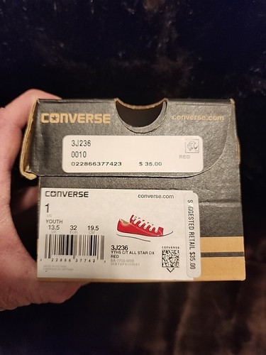Converse All Star Chuck Taylor OX Sneakers Kids Size 1 New In Box - Picture 8 of 8