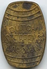 California, Kentucky KY Dutch Steffens Log Cabin Barrel Shape 5¢ Trade Token