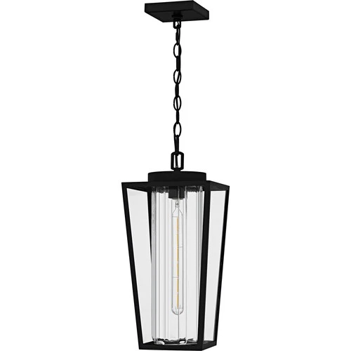 Matte Black  Outdoor Hanging Lantern from the Jett Collection - Picture 2 of 6