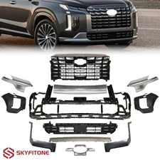 Front Bumper Cover/Grille/Molding Satin Nickel For 2023-2025 Hyundai Palisade