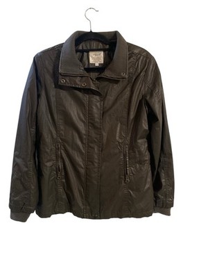 Gipsy Woman Women's Dark Brown Mid-Length Collared Full Zip Jacket Size XL