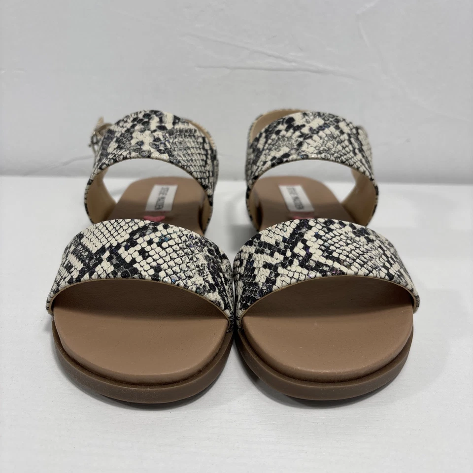 Sandalias Steve Madden JDarcy piel de serpiente niñas talla 2 sin cordones con hebilla punta abierta Foto 3 de 4
