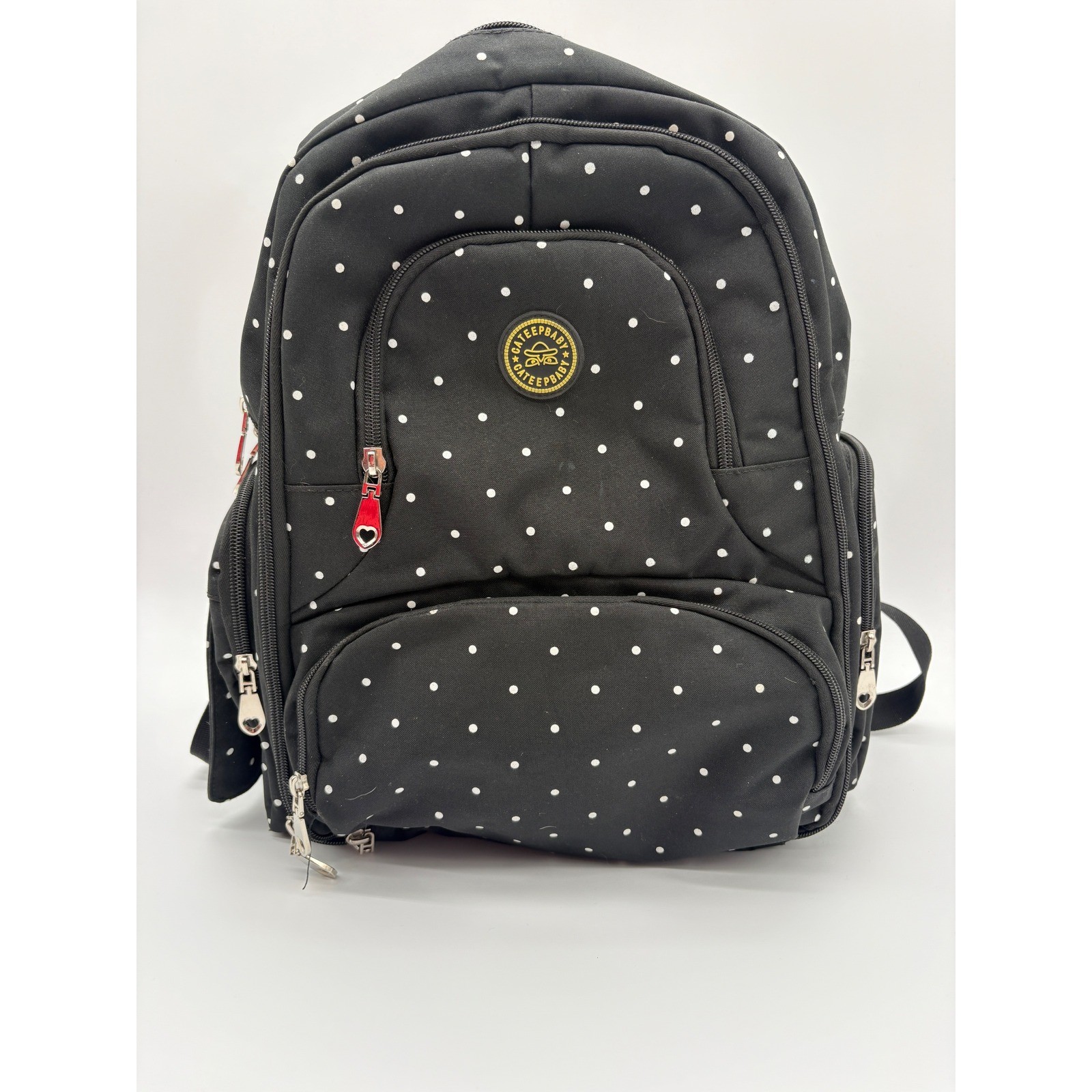 Cateepbaby Diaper Bag Backpack Women OS Black Polka Dot Excellent Insulated-image