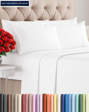 Queen 6 Piece Sheet Set - Comfy Breathable Cooling - Queen, 01 - White