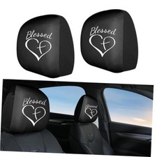 2PCS Headrest Covers for Cars, Soft Elastic Fabric Car Headrest Cover for