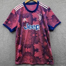 Camiseta Juventus Hombre Mediana Rosa Azul Fútbol 2022 23 Tercer Jeep Adidas