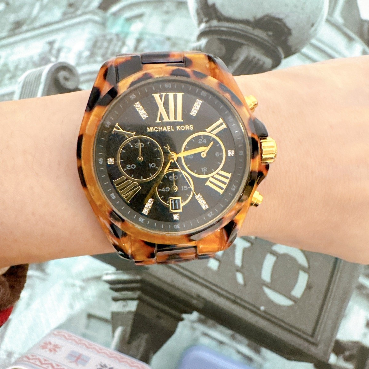 Michael Kors MK6887 Bradshaw Cheetah Chronograph Ladies Watch | eBay