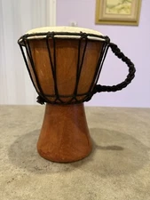 Handcrafted Wooden Drum Authentic Leather Percussion Instrument