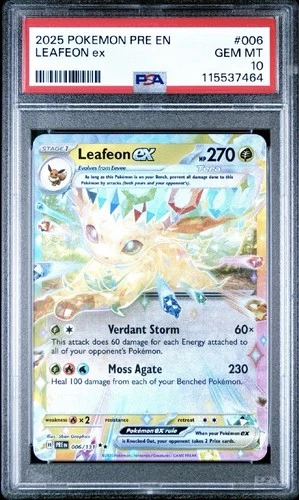 Leafeon ex 006/131 Sv: Prismatic Evolutions Holo GEM MINT PSA 10