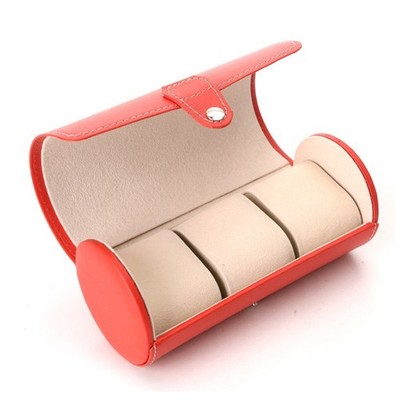 3-Bit Watch Case Travel Tragbare Watch Storage Box Collection Box (rot)