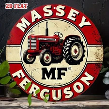 Massey Ferguson Round Vintage Tractor Tin Metal Signs Home Décor 8x8 