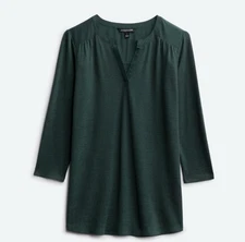41 Hawthorn NWT Stitch Fix Tulla Mix Material Dark Green Tunic Top Size Medium