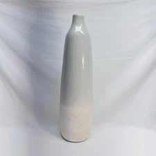 VTG Urban Trend Collectible Jardiniere Ceramic White -Gray 5" Dia x 18" H *READ*