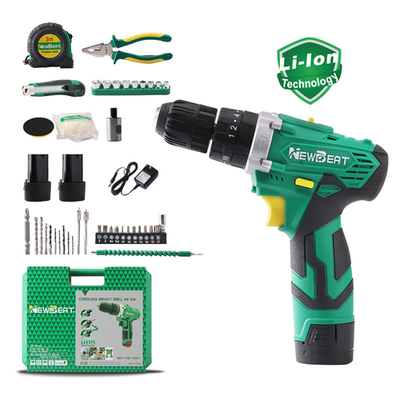 #ad 12V Cordless Hammer Drill 2 Batteries Wall Drilling Tool Set Pliers Knife Case $56.98