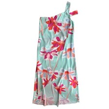 Crosby By Mollie Burch Women’s 6 Alexia Aqua Wildflower Asymmetrical Maxi Dress