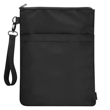 Book Sleeves with Zipper, Travel Book Protector Pouch for Paperbacks 1 Pc Black