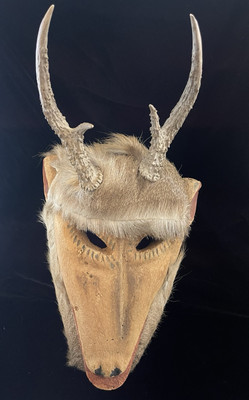 #ad Vintage Guatemalan Deer Dance Mask – Real Deer Hide amp; Antler Baile del Venado $199.99
